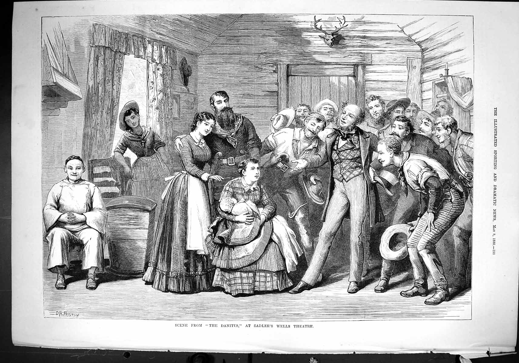 Old Sporting Dramatic News 1880 Scene Danites Sadlers Wells Theatre A Victorian