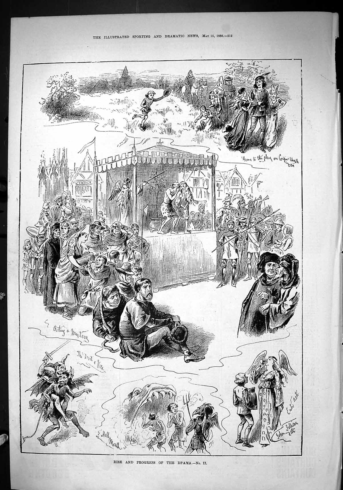 Old Sporting Dramatic News 1880 Rise Progress Drama Theatre Actors Sk Victorian