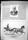 Antique Old Print 1880 Wrighton American Trotting Horse Mare Lizzie Kendall