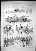Old Sporting Dramatic News 1880 Transport Goin Road Coach Policemen D Victorian