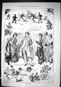 Old Sporting Dramatic News 1880 Derby Dogs Horse Racing Spectators Me Victorian