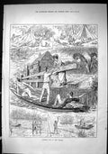 Old Sporting Dramatic News 1880 Camping River Thames Boats Lock Keepe Victorian