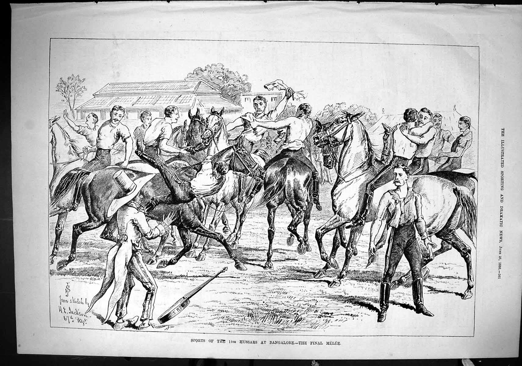 Old Sporting Dramatic News 1880 Sport 14Th Hussars Bangalore Final Me Victorian