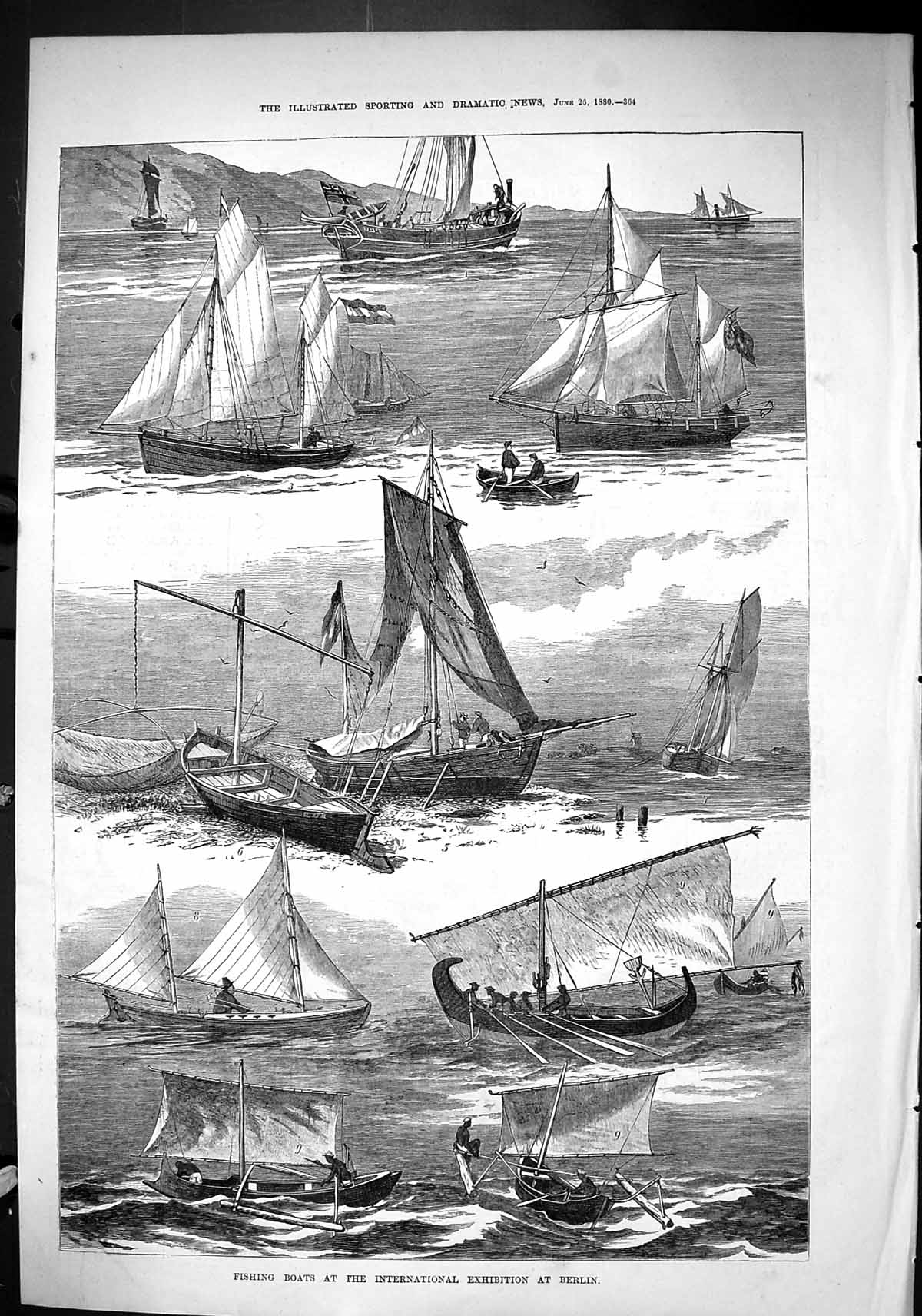 Old Sporting Dramatic News 1880 Fishing Boats International Exhibitio Victorian