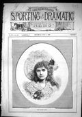 Antique Old Print Sporting Dramatic News 1880 Portrait Miss Marion Hood Lady