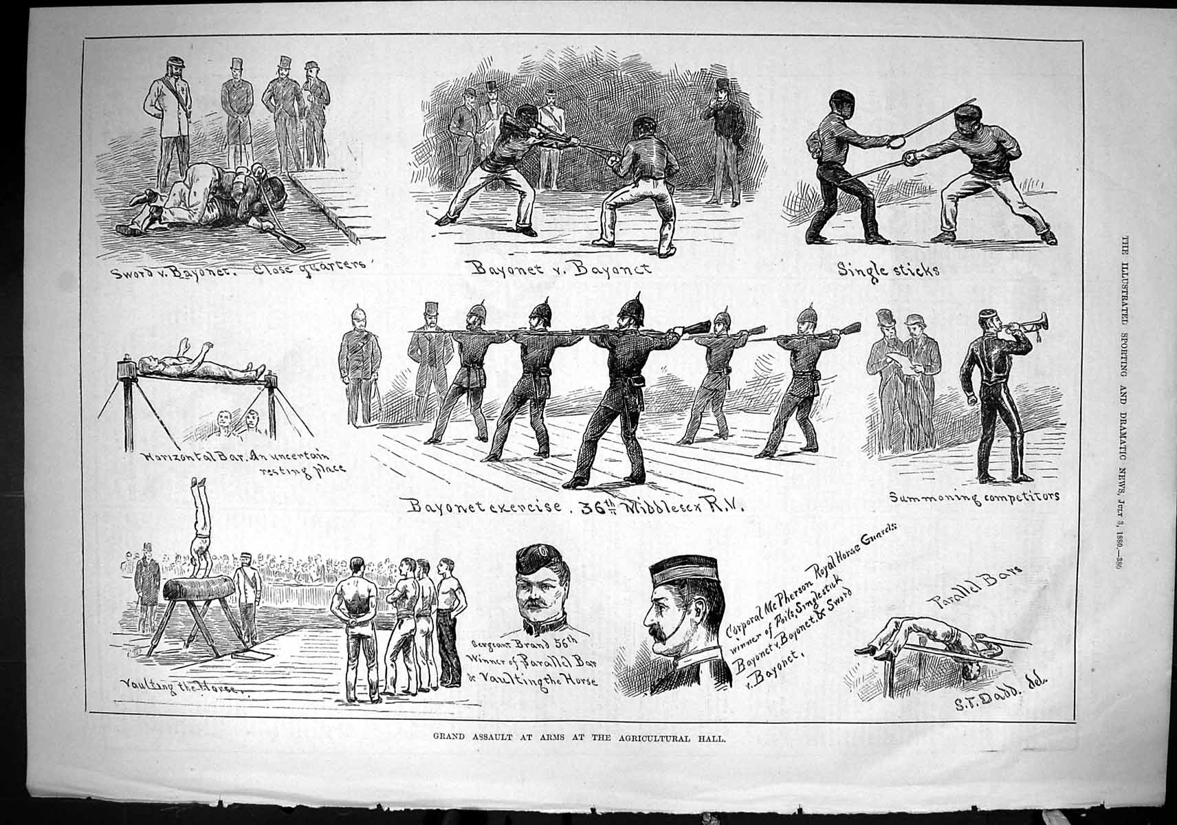 Old Sporting Dramatic News 1880 Grand Assault Arms Agricultural Hall Victorian