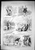 Old Sporting Dramatic News 1880 Fishing Expedition Fisherman Angling Victorian