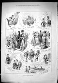 Old Sporting Dramatic News 1880 Holiday Sketches Kew Donkey River Boa Victorian