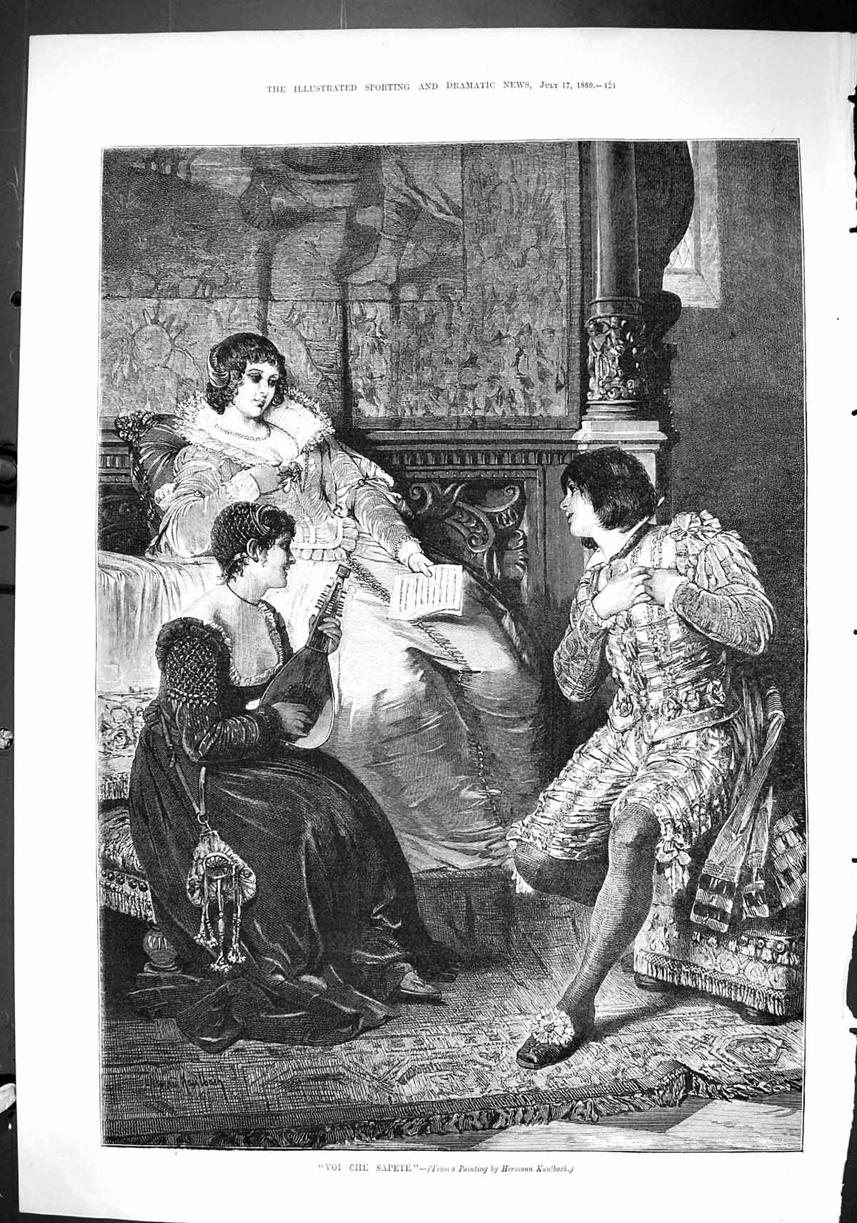 Old Sporting Dramatic News 1880 Fine Art Voi Che Sapete Entertainment Victorian