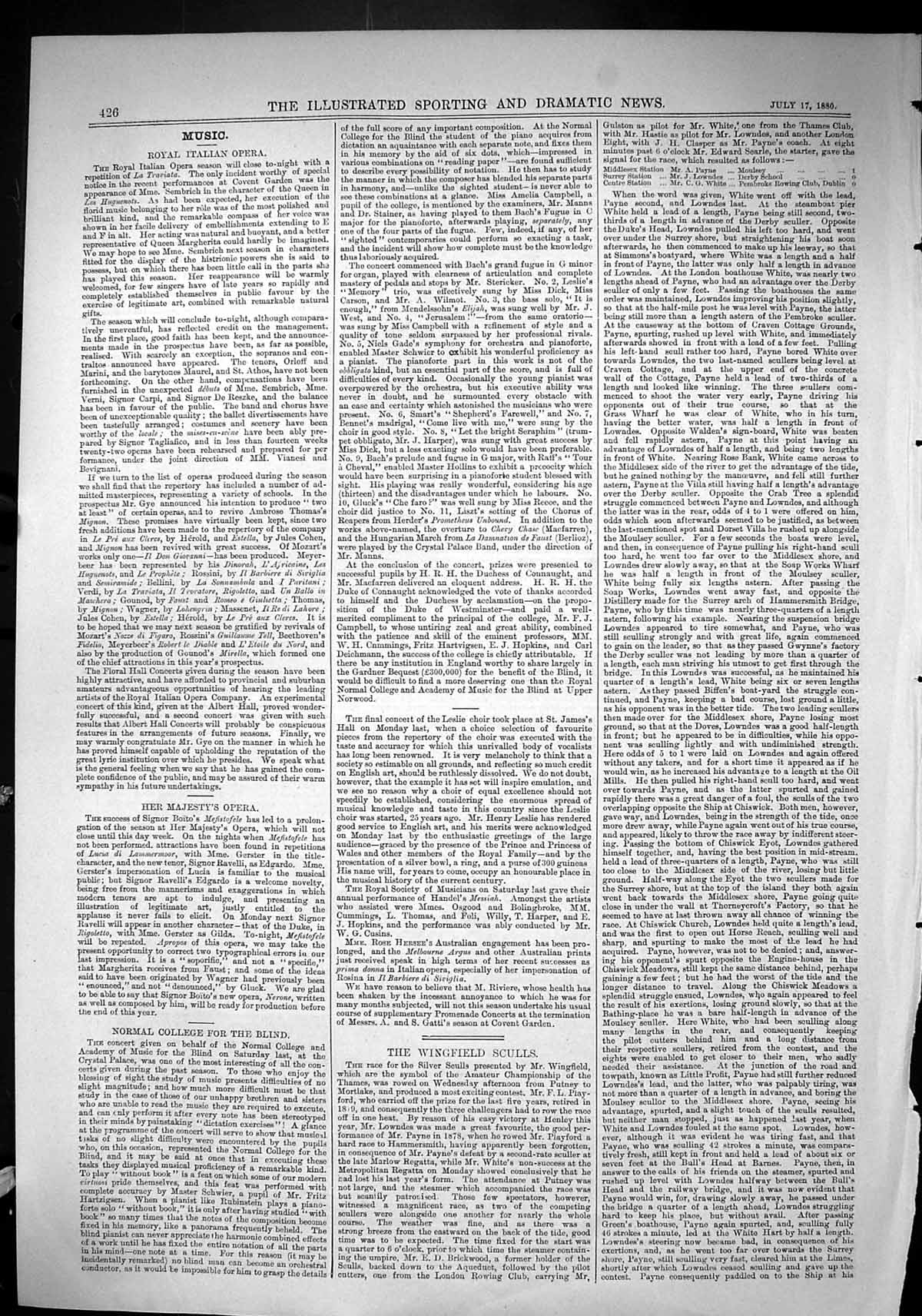 Old Sporting Dramatic News 1880 Events Season Holidays Channel Steame Victorian