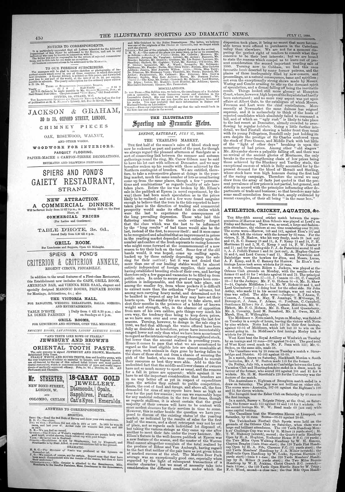 Old Sporting Dramatic News 1880 Destruction Stage Dukes Theatre Holbo Victorian