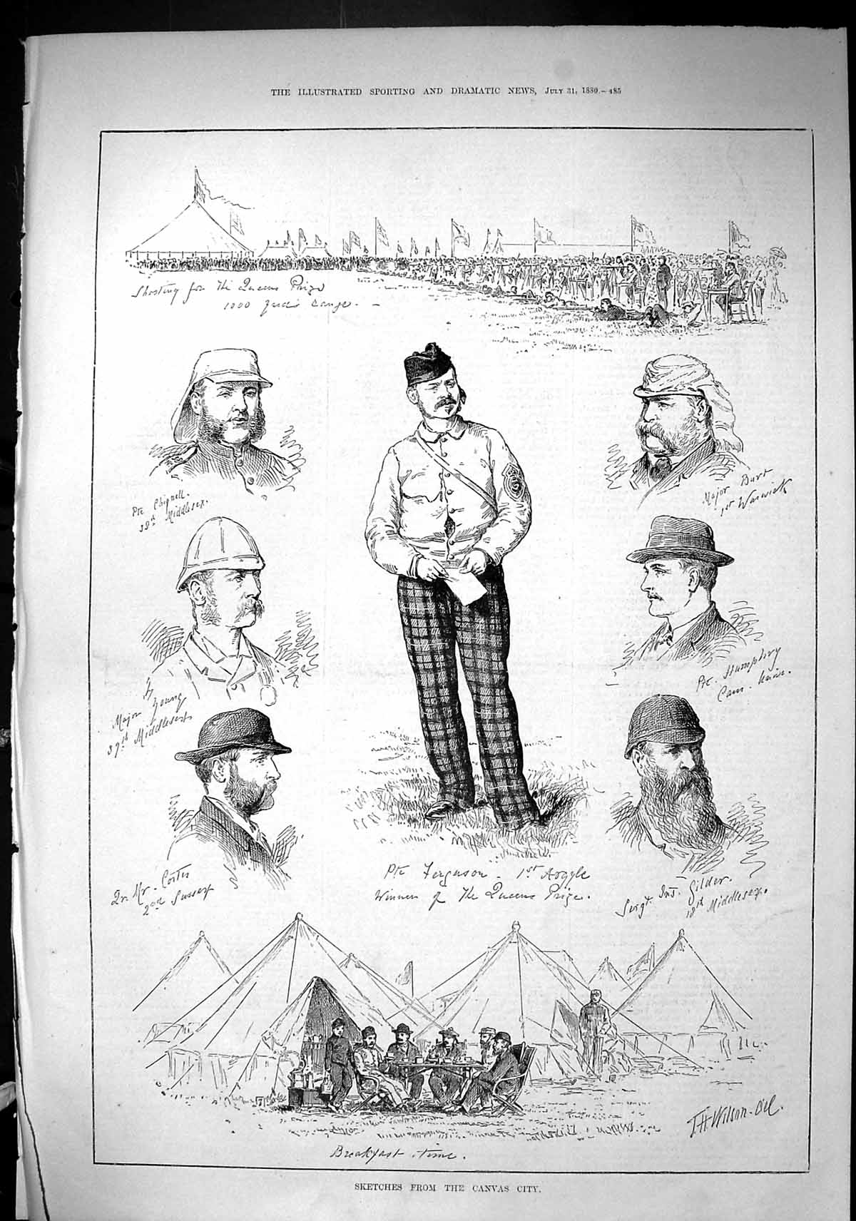 Old Sporting Dramatic News 1880 Canvas City Rifle Shooting Ferguson H Victorian