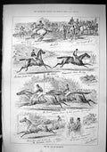 Old Sporting Dramatic News 1880 Cup Day Goodwood Horse Racing Chippen Victorian