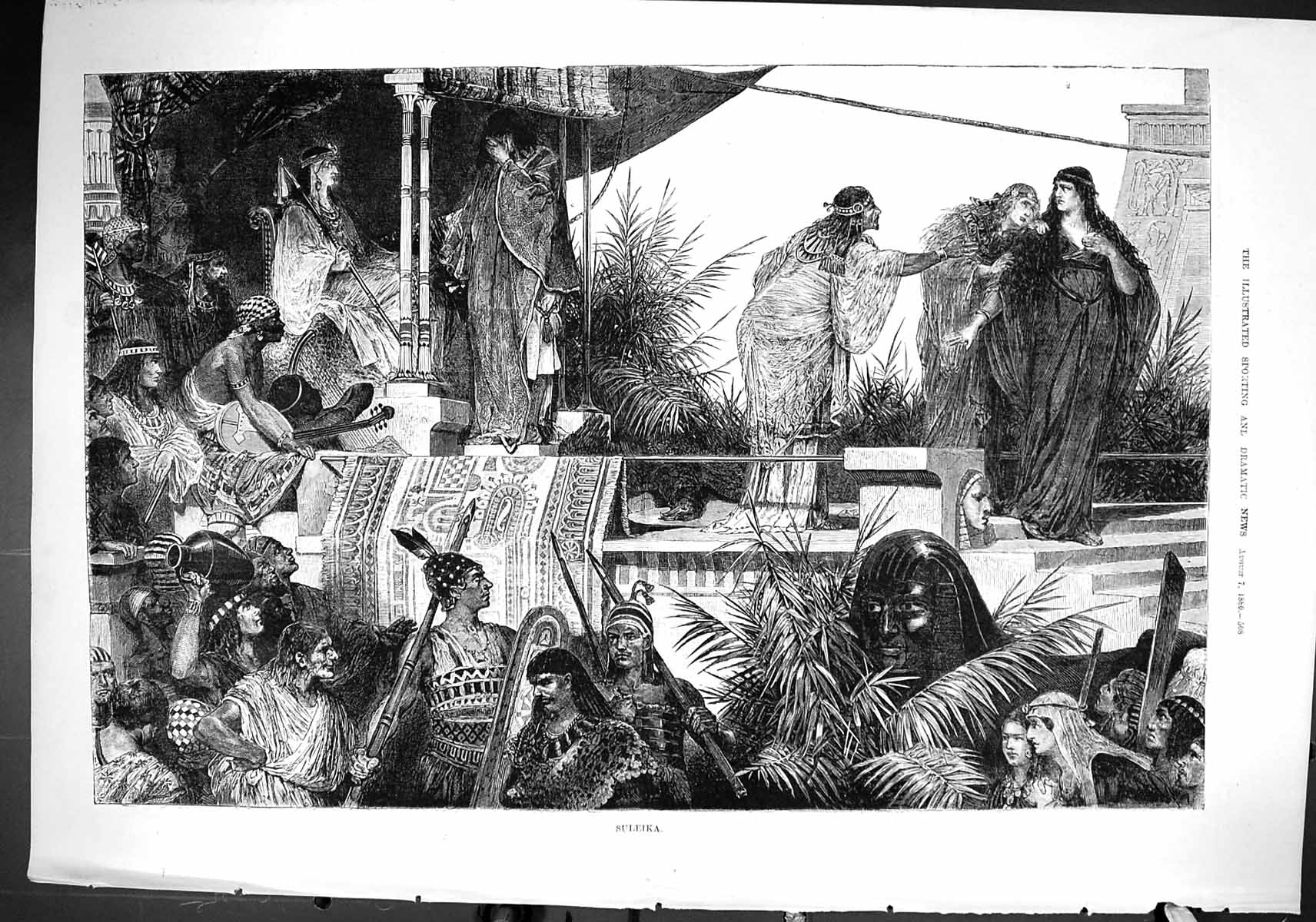 Antique Old Print Sporting Dramatic News 1880 Theatre Scene Suleika Fine Art