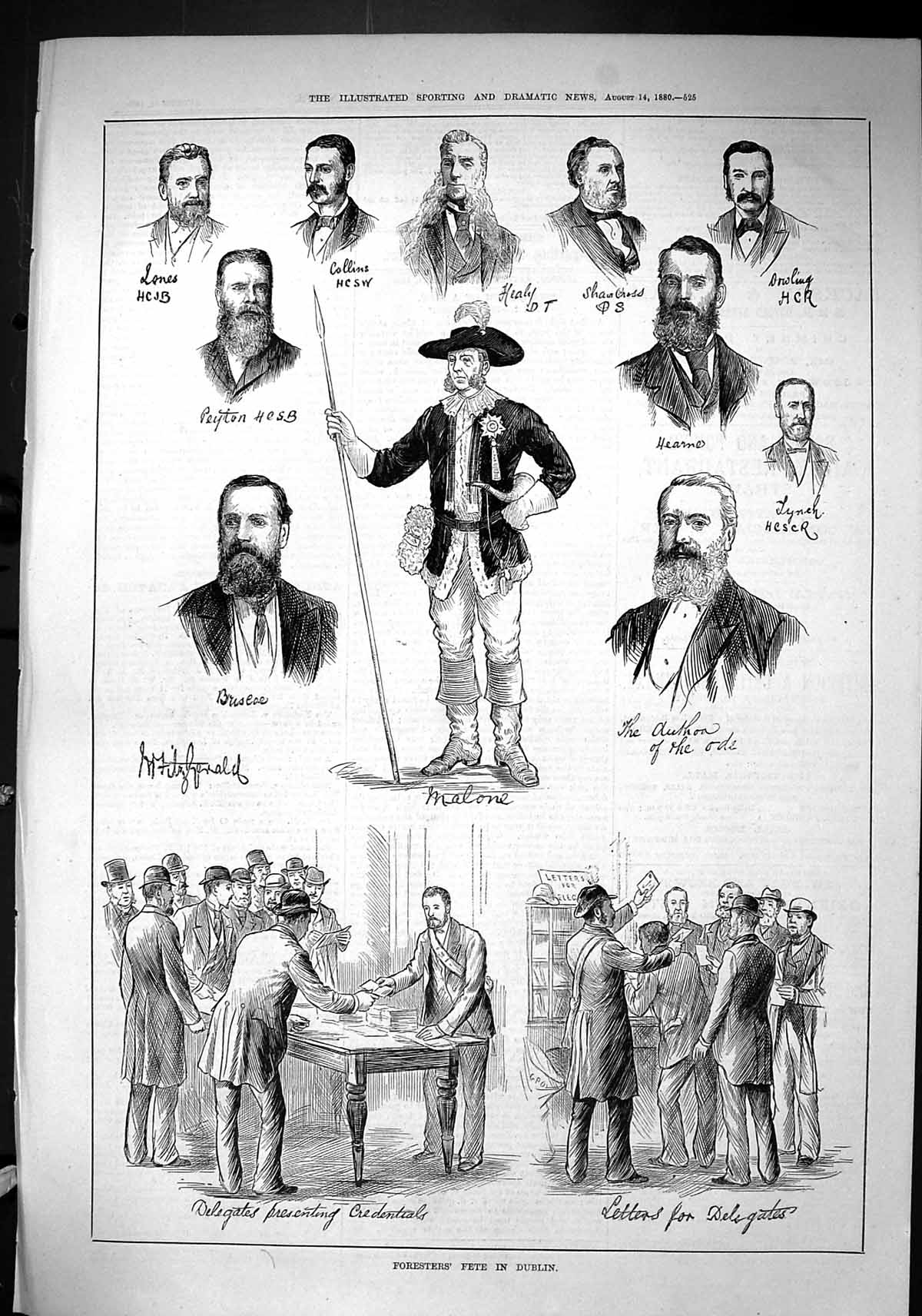 Old 1880 Foresters Fete Dublin Jones Collins Healy Lynch Malone Brisc Victorian