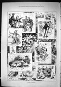 Old Sporting Dramatic News 1880 Holiday Tourists Mountains Yachting H Victorian