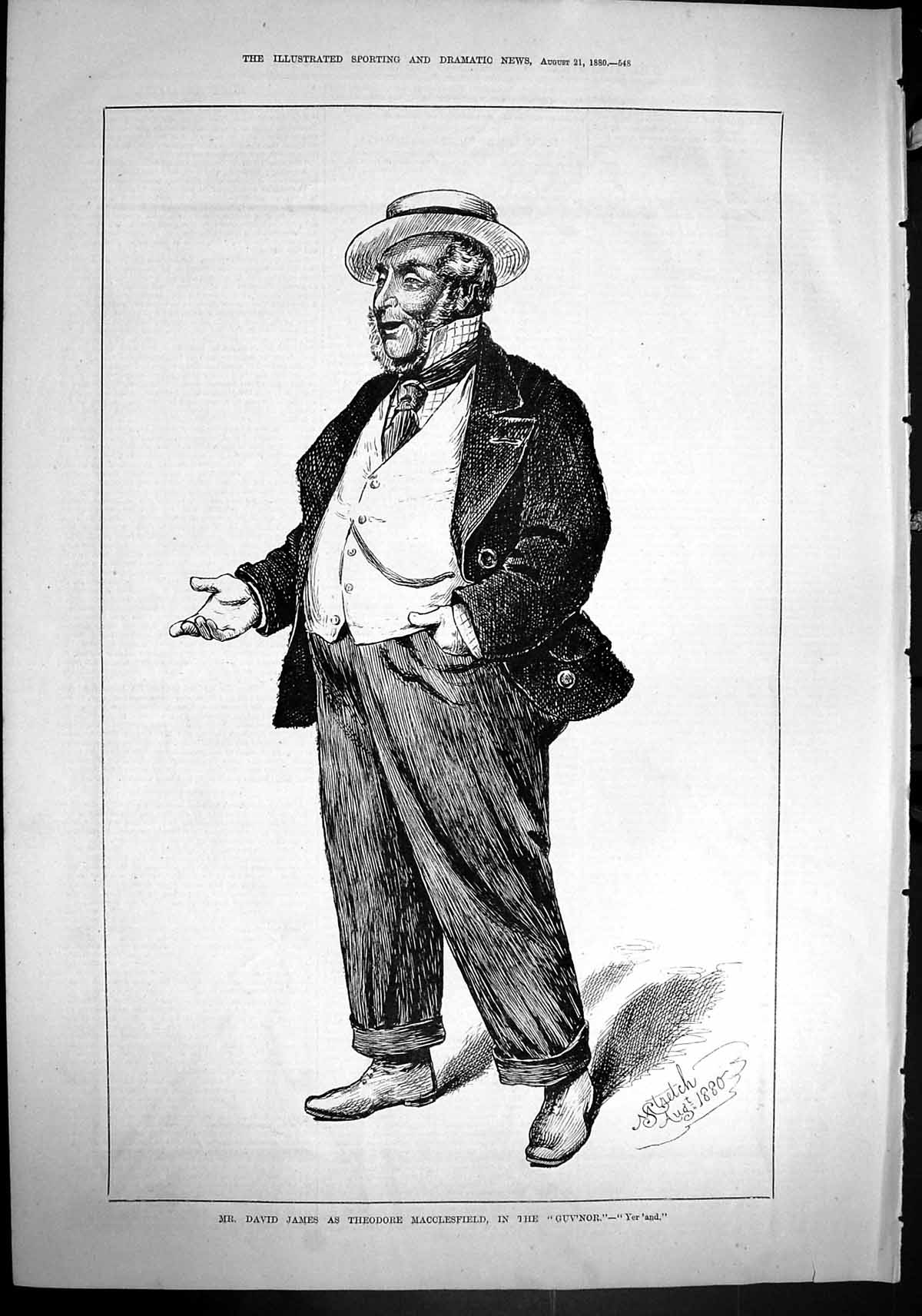 Old Sporting Dramatic News 1880 Mr David James Theodore Macclesfield Victorian
