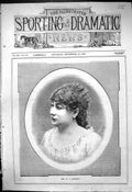 Original Old Antique Print 1880 Portrait Mrs Florence Beautiful Woman Victorian
