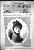 Original Old Antique Print 1880 Portrait Miss Kate Lawler Beautiful Woman 19th