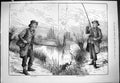 Old 1880 Fishing River Scene Expectancy Disappointment Angler Fisherm Victorian