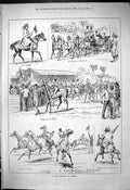 Original Old Antique Print 1880 Horse Race Meeting Jamaica Sport 19th