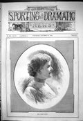 Original Old Antique Print 1880 Portrait Miss Helen Barry Beautiful Woman 19th