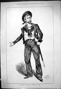 Original Old Antique Print 1880 Portrait Mr Kendal William Susan Theatre Actor
