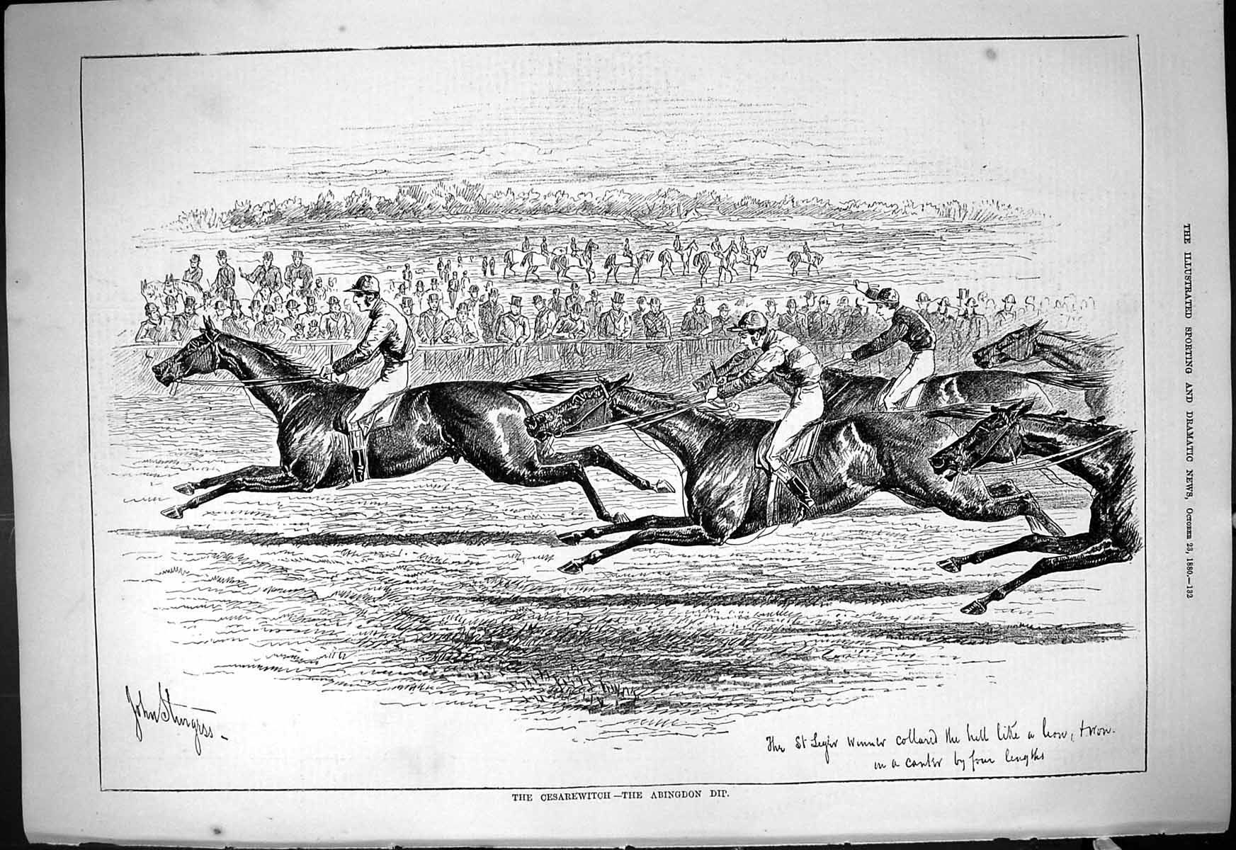 Old 1880 Cesarewitch Abingdon Dip Horse Racing St. Leger Jockeys Spor Victorian