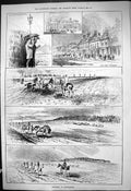 Old 1880 Newmarket Horse Racing Jockey Club Mathew Dawson Corner Long Victorian