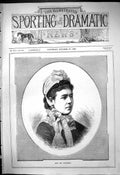 Original Old Antique Print 1880 Portrait Miss Amy Steinberg Beautiful Woman