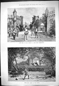 Old 1880 Scene Le Beau Nicolas Folies Dramatiques Diana Ambigu Theatr Victorian