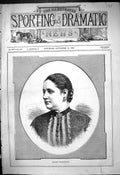 Original Old Antique Print 1880 Portrait Madame Frickenhaus Beautiful Woman