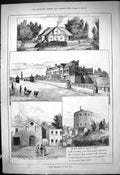 Old Antique Print 1880 Theatre Sadler'S Wells Surrey Ipswich Garrick Swan 19th