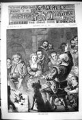 Antique Old Print 1880 Ingle Nook Man Speaking Log Fire Dog Children Audience