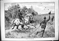 Original Old Antique Print 1880 Hawking en Time Hunting Birds Hawks Horses 19th
