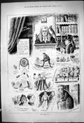 Original Old Antique Print 1880 Time Tries All Court Judge Comedy Sketch 19th