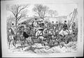Antique Old Print 1881 Inaugurating New Year Horses Hunting Huntsmen Sport 19th