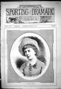 Original Old Antique Print 1881 Portrait Miss Hilda Hilton Beautiful Woman 19th