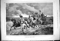Original Old Antique Print 1881 Village Fire Engine France Firemen Horses 19th