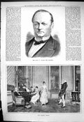 Antique Old Print 1881 Portrait I'Anson Trainer Dancing Lesson Teacher Music