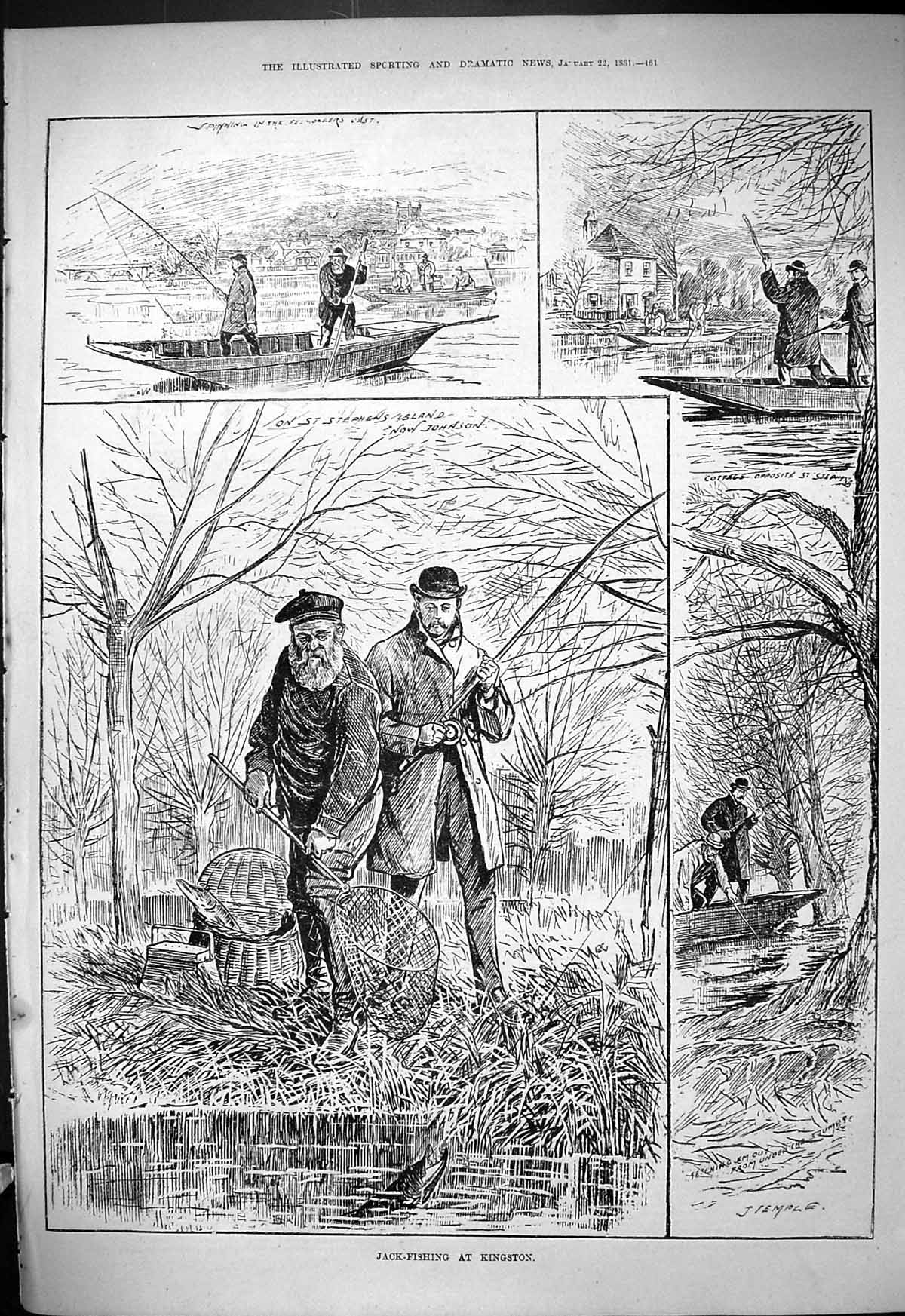 Old 1881 Jack Fishing Kingston Pike St. Stephens Island Johnson River Victorian