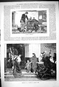 Old 1881 Hungry Customers Man Cart Cats Entrance Theatre Ancient Rome Victorian