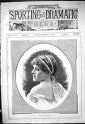Original Old Antique Print 1881 Portrait Miss Lydia Cowell Beautiful Woman 19th
