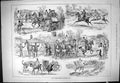 Antique Old Print 1881 Warwickshire Hunting Song Horses Hounds Huntsmen Sport