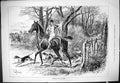 Old Antique Print 1881 Reynard Hunting Scene Horses Hounds Huntsmen Horn 19th