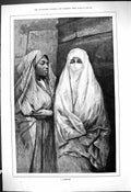 Original Old Antique Print 1881 Portrait Contrast Beautiful Woman Viel 19th