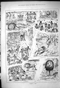 Original Old Antique Print 1881 Hunting Lion India Natives Spears Victorian