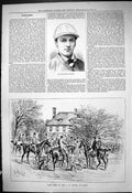 Old 1881 Portrait Henry Constable Jockey Lawn Meet Hounds Afton Hunti Victorian