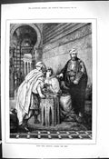 Original Old Antique Print 1881 Scene Lessings Nathan Wise Theatre Victorian