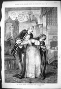 Old 1881 Mr Sothern Library Scene David Garrick Theatre Scene Romance Victorian